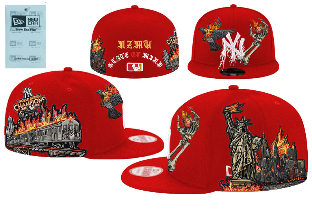 3D Embroidered Closed Fitted Flat Bill Baseball Cap Unisex Streetwear Sports Hats