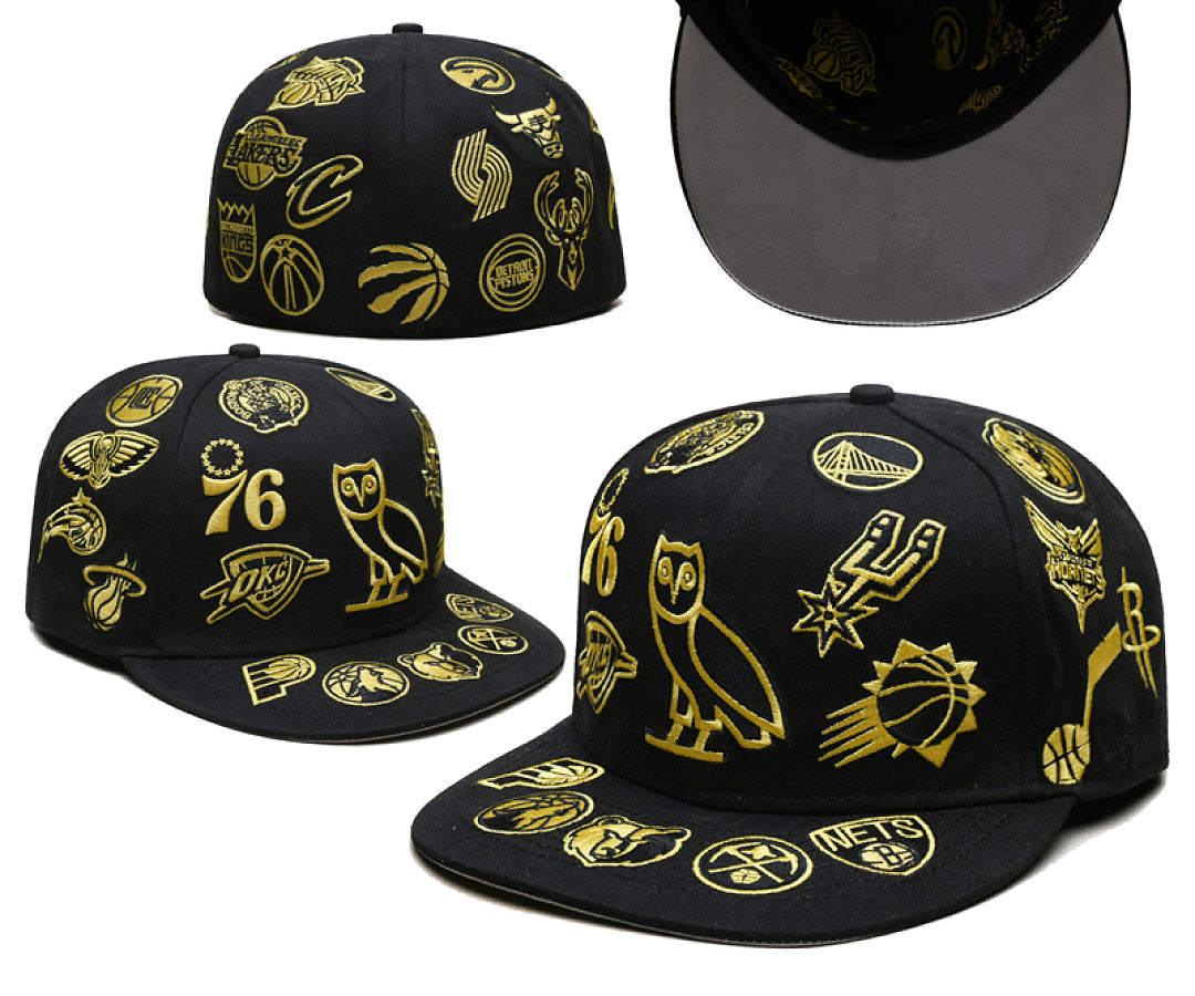 3D Embroidered Closed Fitted Flat Bill Baseball Cap Unisex Streetwear Sports Hats
