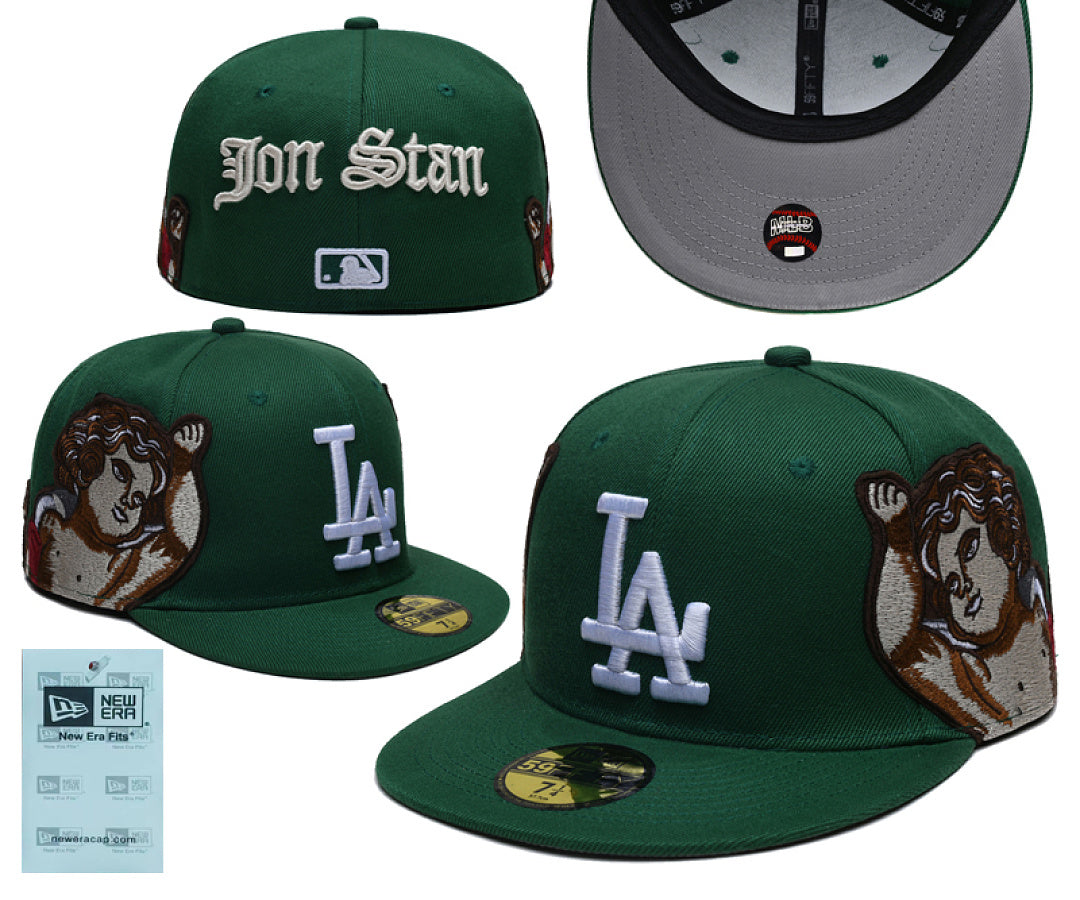 3D Embroidered Closed Fitted Flat Bill Baseball Cap Unisex Streetwear Sports Hats