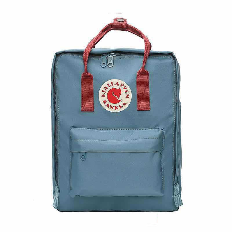 Fjallraven Kanken Laptop 17 Gray Blue with Burgundy Stripe