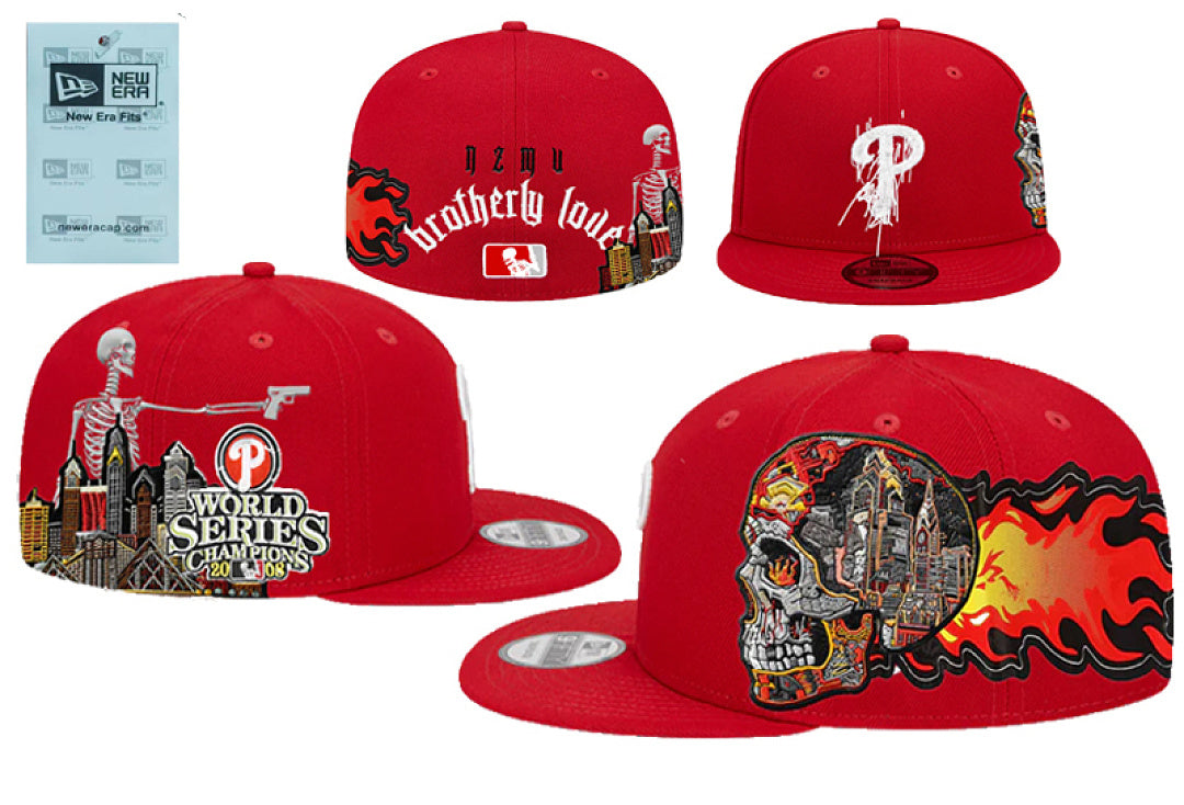 New Era Closed Back Fitted Baseball Cap, Multi Vintage Team Patch Embroidery Flat Bill Hip Hop Hat for Men Women