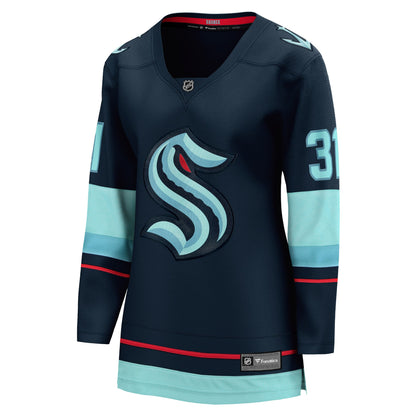 Philipp Grubauer Seattle Kraken Fanatics Women's Home Breakaway Player Jersey - Navy