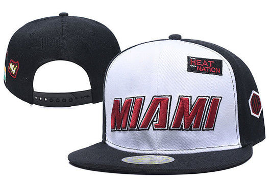 New Era 9FIFTY Miami Heat MIAMI Heat Nation Patch Snapback Hat - White Black
