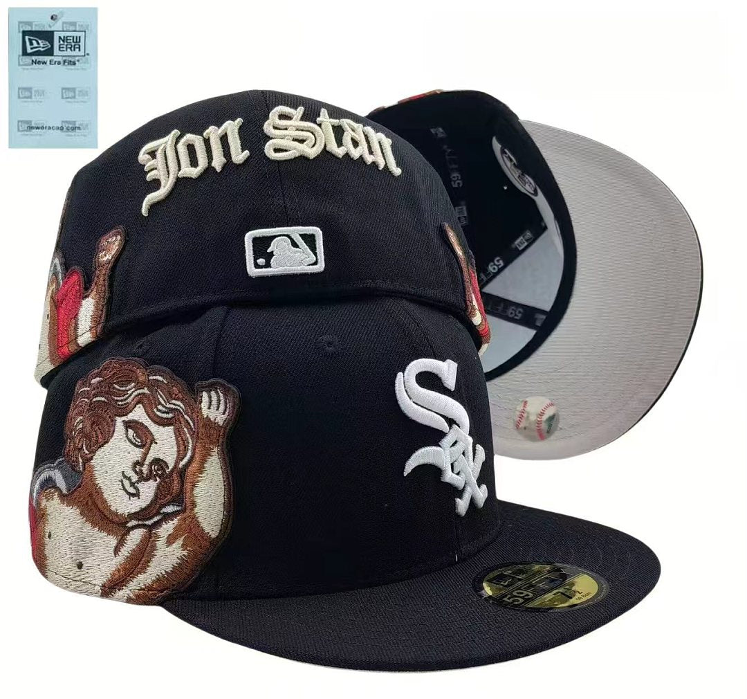 Unisex New Era Fitted Flat Brim Hat Multi Team Embroidery Hip Hop Baseball Cap