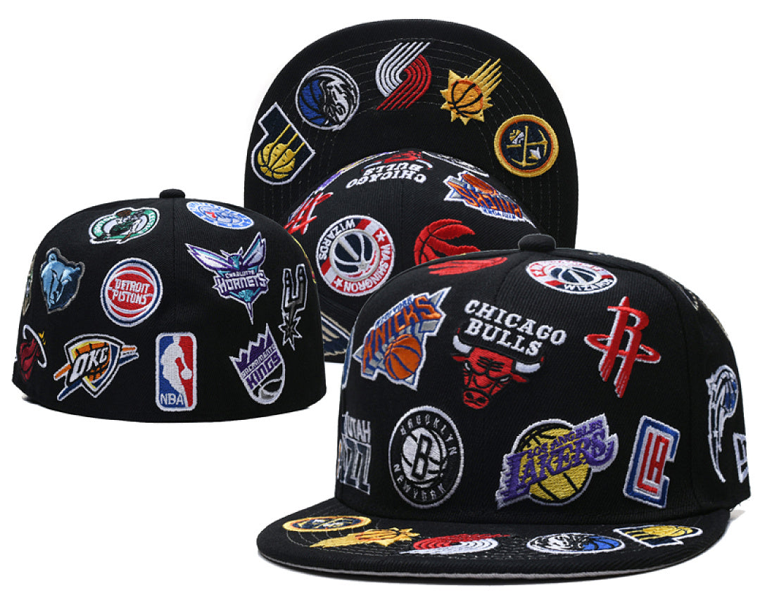 Unisex New Era Fitted Flat Brim Hat Multi Team Embroidery Hip Hop Baseball Cap