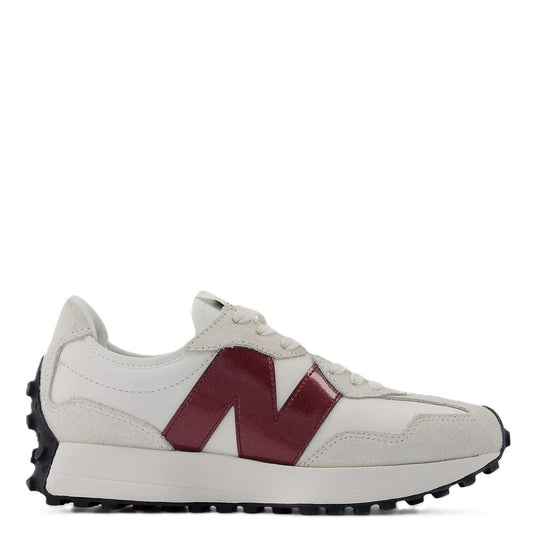 New Balance Women's 327 in Sea Salt with Monarch Burgundy Shoe