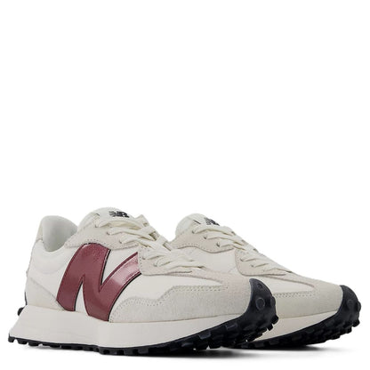 New Balance Women's 327 in Sea Salt with Monarch Burgundy Shoe