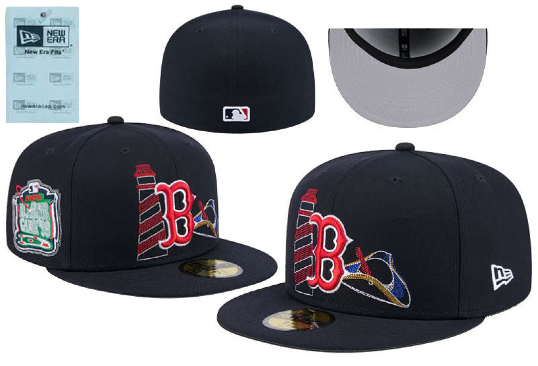 Closed Fitted Flat Bill Baseball Cap Unisex Embroidered Non Adjustable Street Sports Hat Multiple Styles