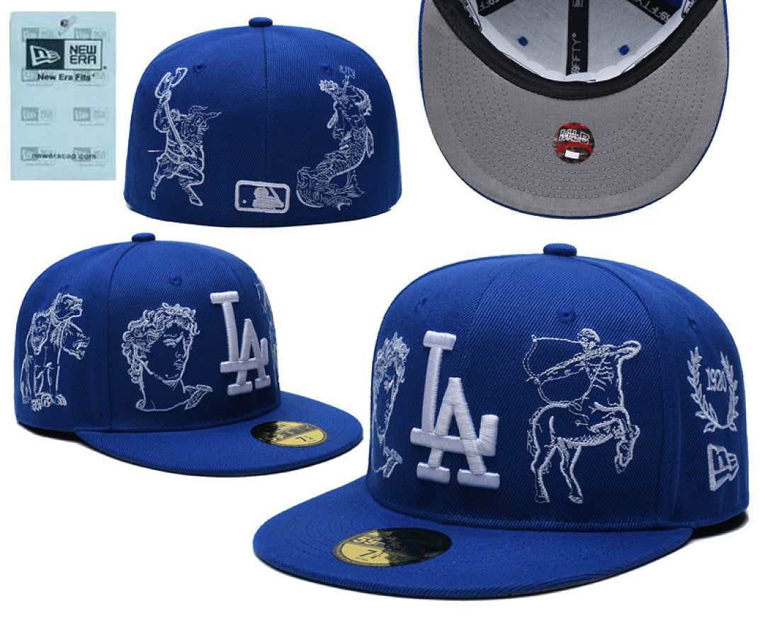 Closed Fitted Flat Bill Baseball Cap Unisex Embroidered Non Adjustable Street Sports Hat Multiple Styles