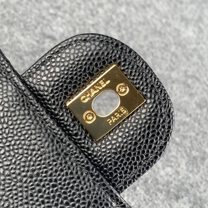 CC Small Classic Flap Bag Black Caviar