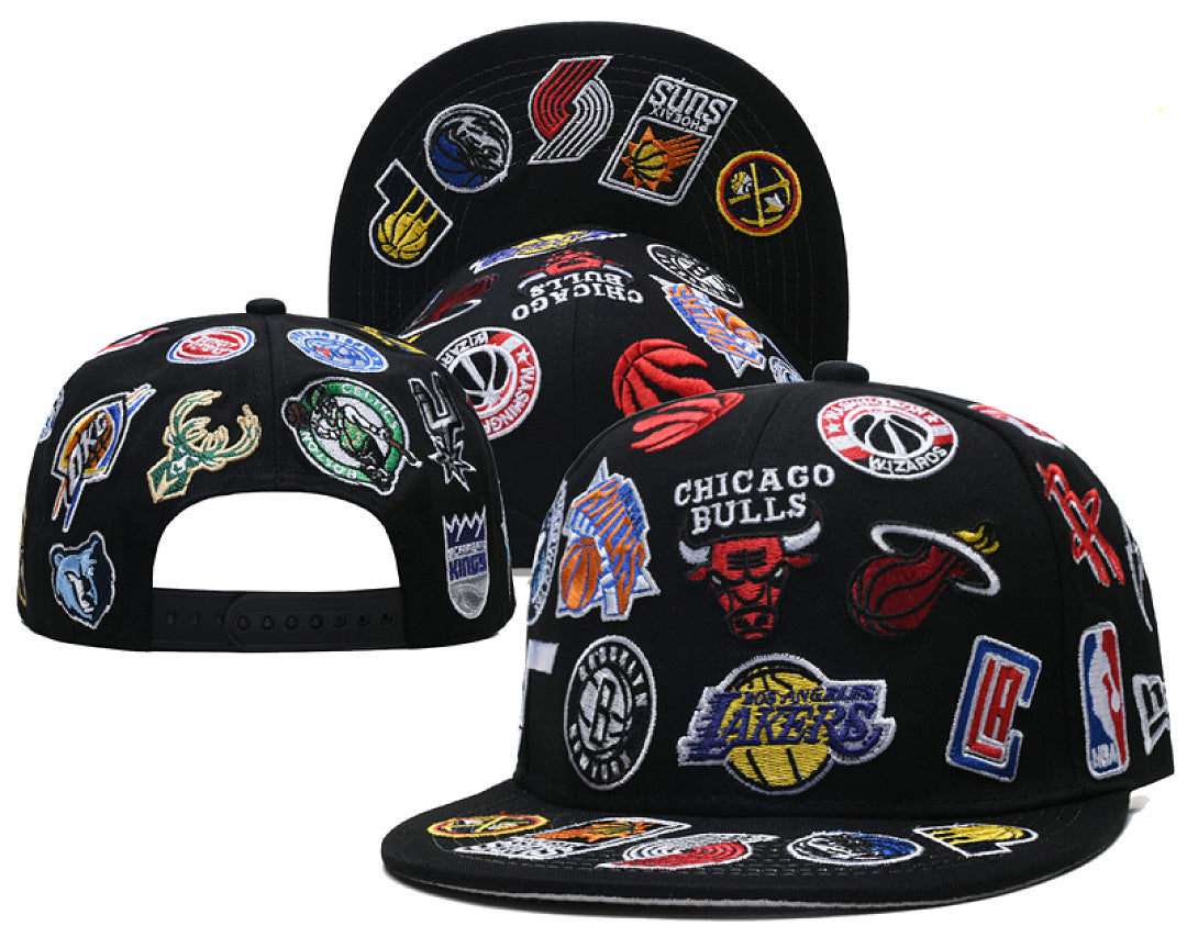 New Era Multi-Team Embroidery Flat Bill Snapback Hat Adjustable NY Street Hip Hop Baseball Cap For Men Women