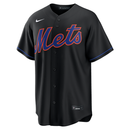New York Mets Nike Alternate Replica Custom Jersey - Black