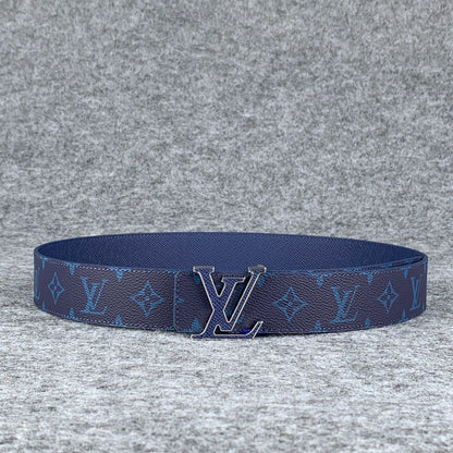 LV Initials 40mm Reversible Belt 'Blue'
