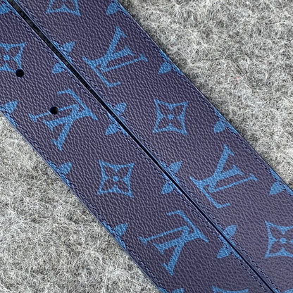 LV Initials 40mm Reversible Belt 'Blue'