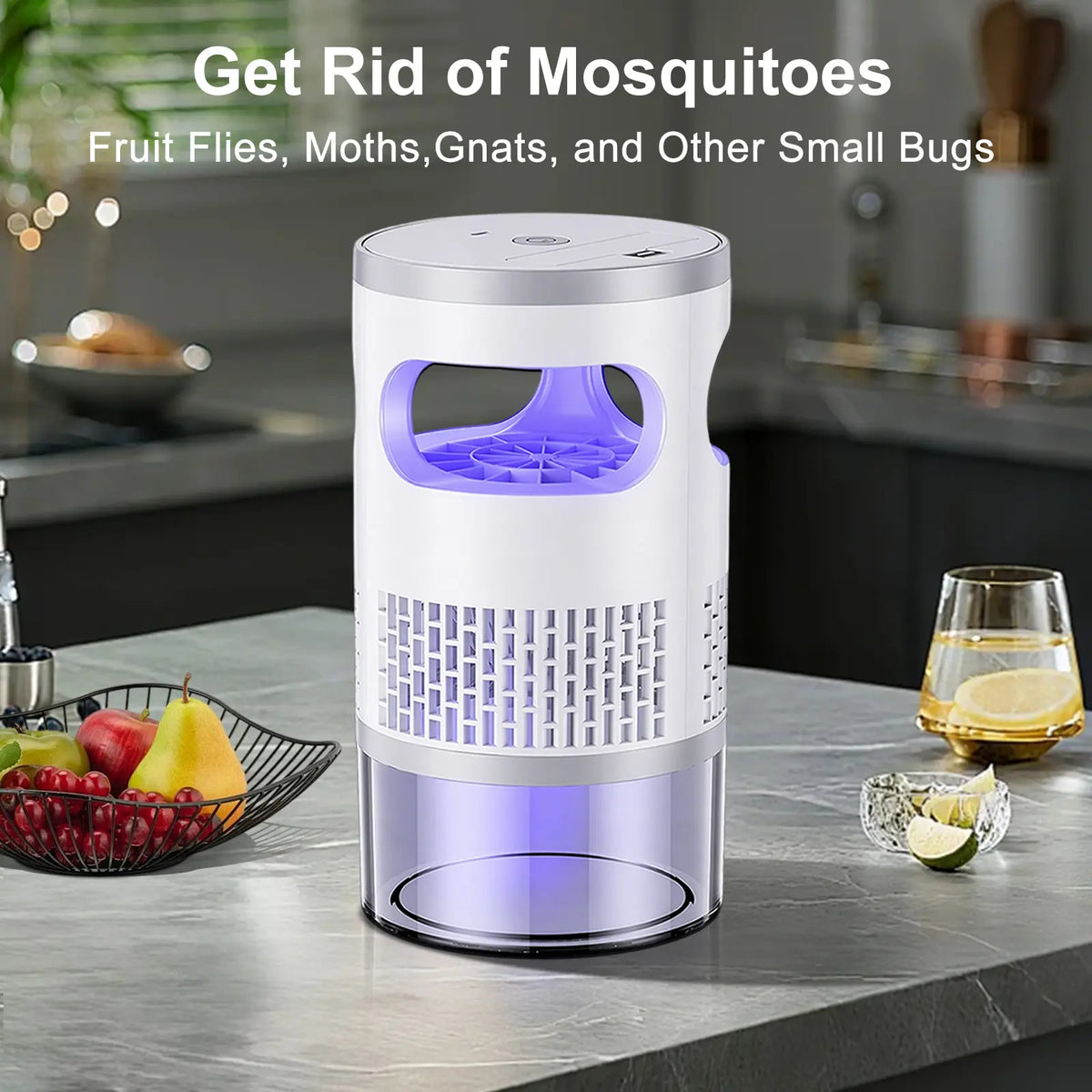 Gainstarx Indoor Flying Insect Trap with UV Light and Suction Fan, Plug-In Bug Catcher for Home, Kitchen, Bedroom and Office