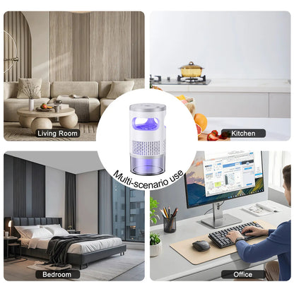 Gainstarx Indoor Flying Insect Trap with UV Light and Suction Fan, Plug-In Bug Catcher for Home, Kitchen, Bedroom and Office
