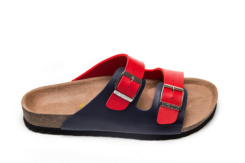 Birkenstock Arizona Navy Blue & Red Two-Tone