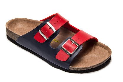 Birkenstock Arizona Navy Blue & Red Two-Tone
