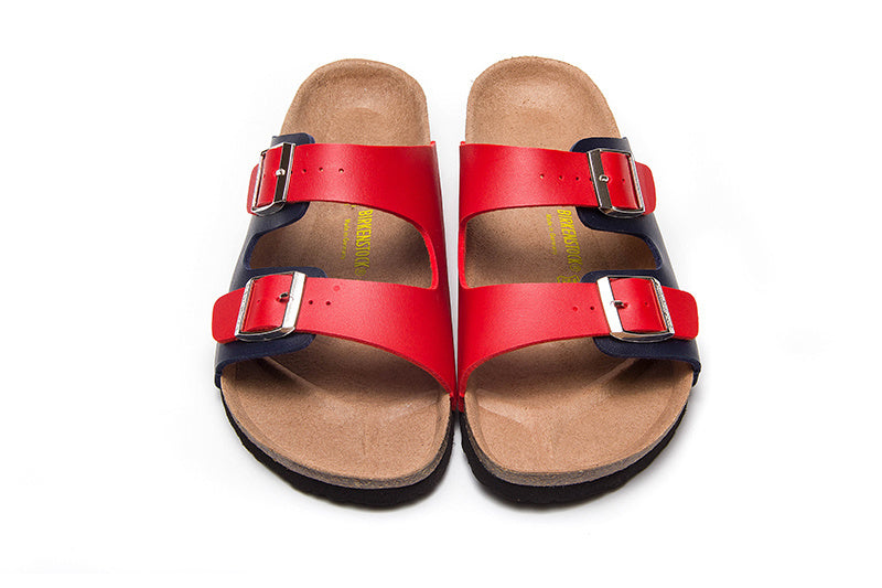 Birkenstock Arizona Navy Blue & Red Two-Tone