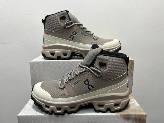 On Cloudrock Mid Waterproof Hiking Boots in Grey