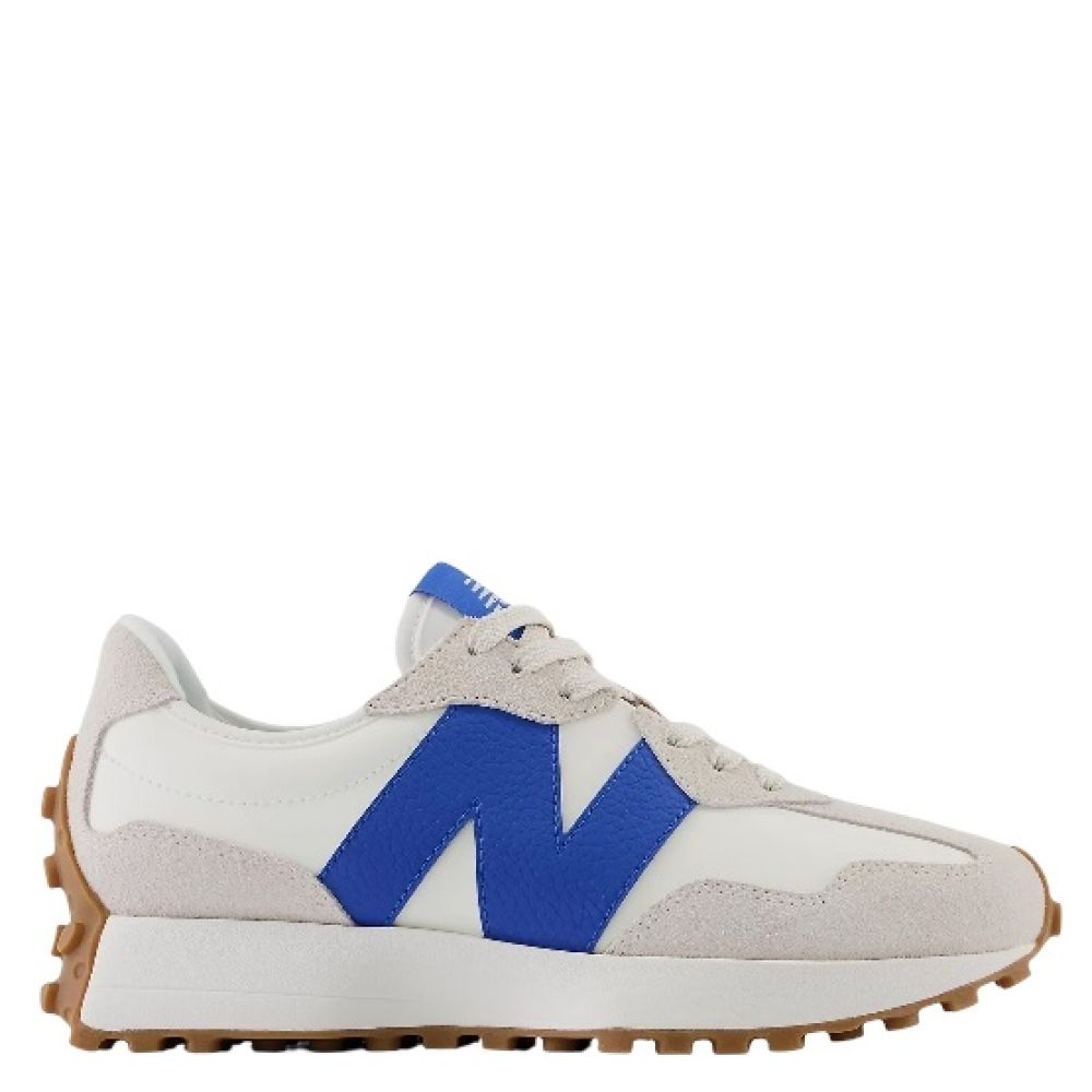 New Balance Women's 327 in Moonbeam with Blue Oasis