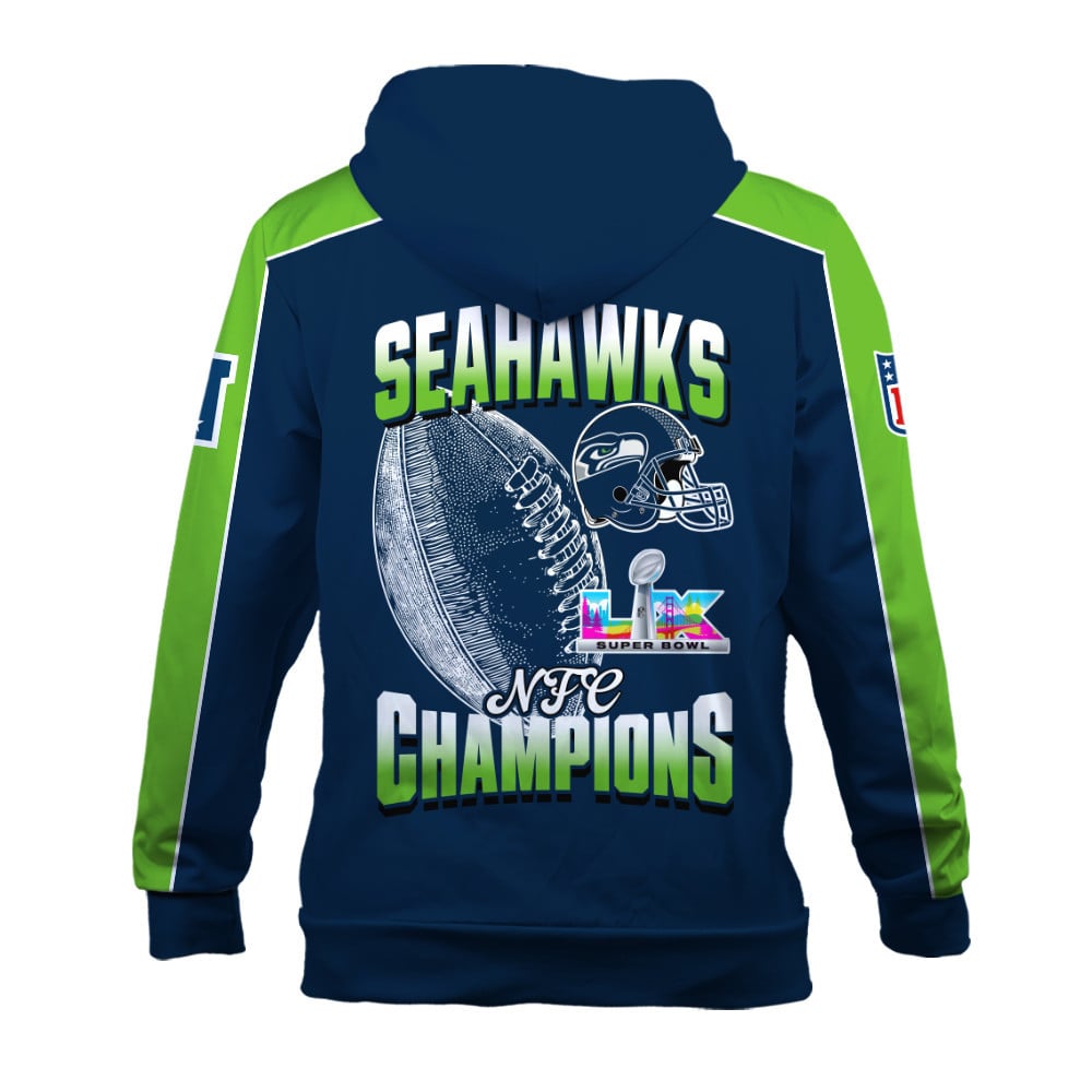Seattle Seahawks Courage & Glory 2025 NFC Conference Champions 3D Hoodie