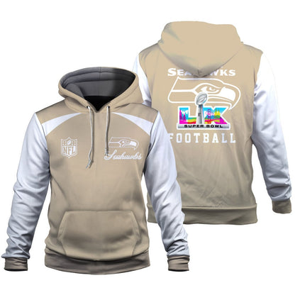 Seattle Seahawks Tone-on-tone Color Coordination 3D Hoodie