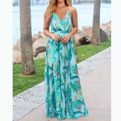 Black Boho Floral Maxi Dress Cocktail Party Evening Summer Beach Sundress Gift for Women Maxi Flowers Dress Beach Summer Dress  Party Dress