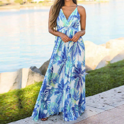 Black Boho Floral Maxi Dress Cocktail Party Evening Summer Beach Sundress Gift for Women Maxi Flowers Dress Beach Summer Dress  Party Dress