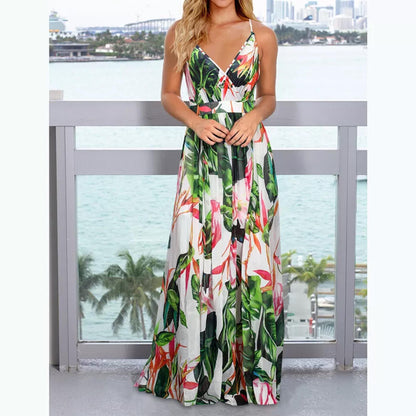 Black Boho Floral Maxi Dress Cocktail Party Evening Summer Beach Sundress Gift for Women Maxi Flowers Dress Beach Summer Dress  Party Dress