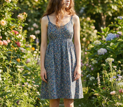 Summer Floral Print Cotton Spaghetti Strap Slip Dress Gift For Her – 15 Styles Available