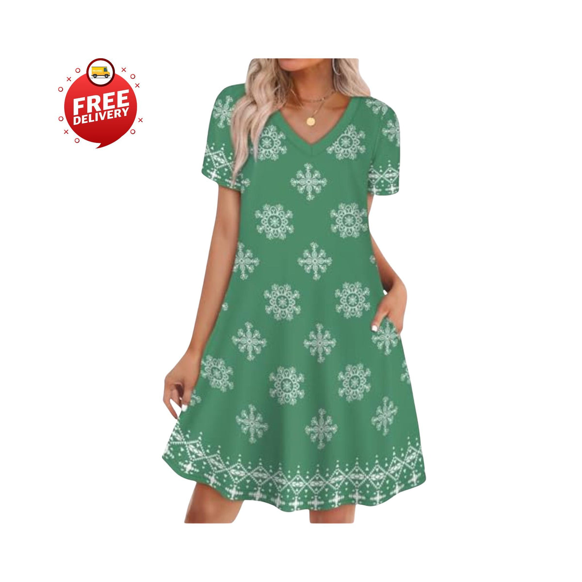 Boho Summer Dress Women Loose T Shirt Dress With Pockets Casual Beach Vacation Outfit