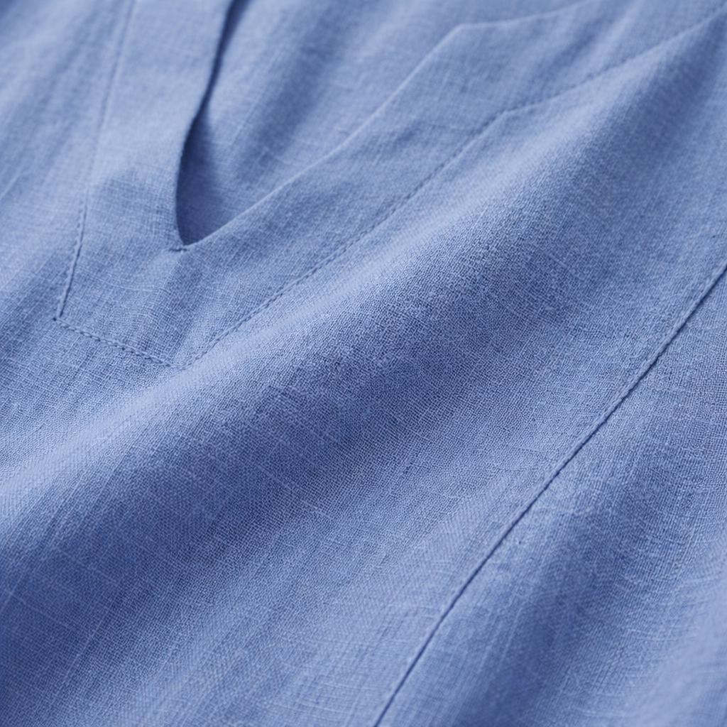 Linen Look V Neck Dress for Women, A Line Summer Dress, Casual Boho Midi Dress, Lightweight Vacation Outfit, Minimalist Dress