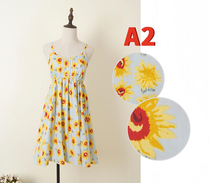 Summer Floral Print Cotton Spaghetti Strap Slip Dress Gift For Her – 15 Styles Available
