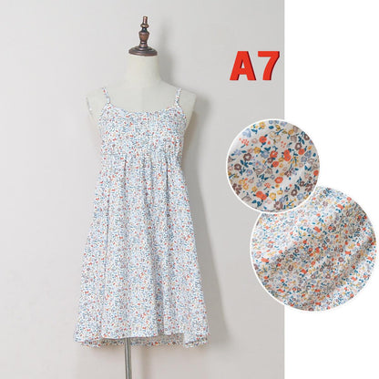 Summer Floral Print Cotton Spaghetti Strap Slip Dress Gift For Her – 15 Styles Available