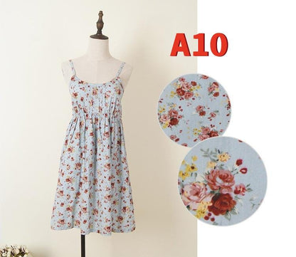 Summer Floral Print Cotton Spaghetti Strap Slip Dress Gift For Her – 15 Styles Available