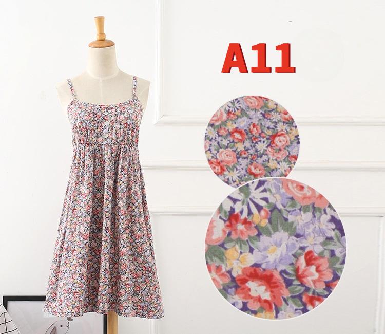 Summer Floral Print Cotton Spaghetti Strap Slip Dress Gift For Her – 15 Styles Available