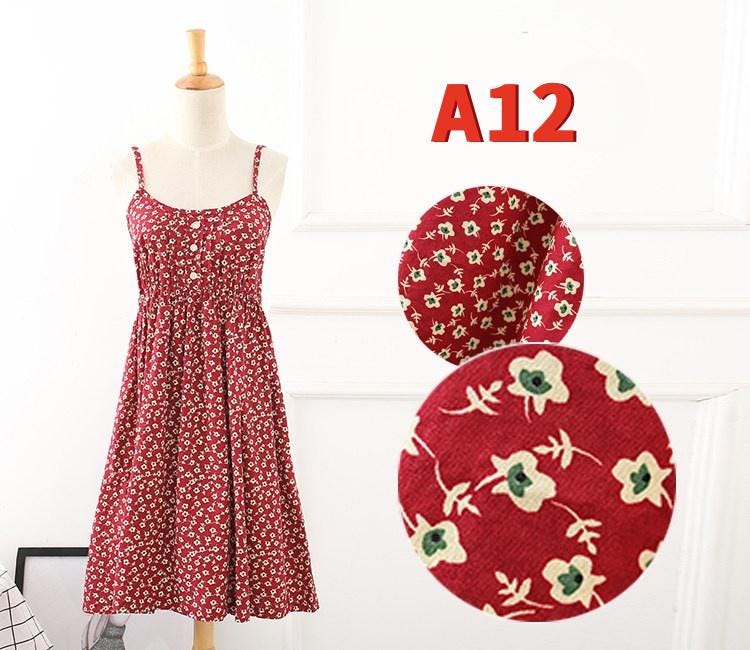 Summer Floral Print Cotton Spaghetti Strap Slip Dress Gift For Her – 15 Styles Available