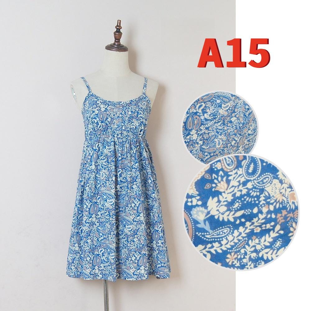 Summer Floral Print Cotton Spaghetti Strap Slip Dress Gift For Her – 15 Styles Available