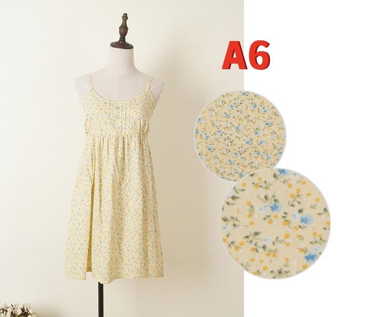 Summer Floral Print Cotton Spaghetti Strap Slip Dress Gift For Her – 15 Styles Available
