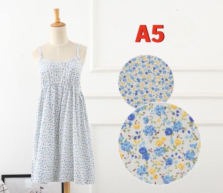 Summer Floral Print Cotton Spaghetti Strap Slip Dress Gift For Her – 15 Styles Available