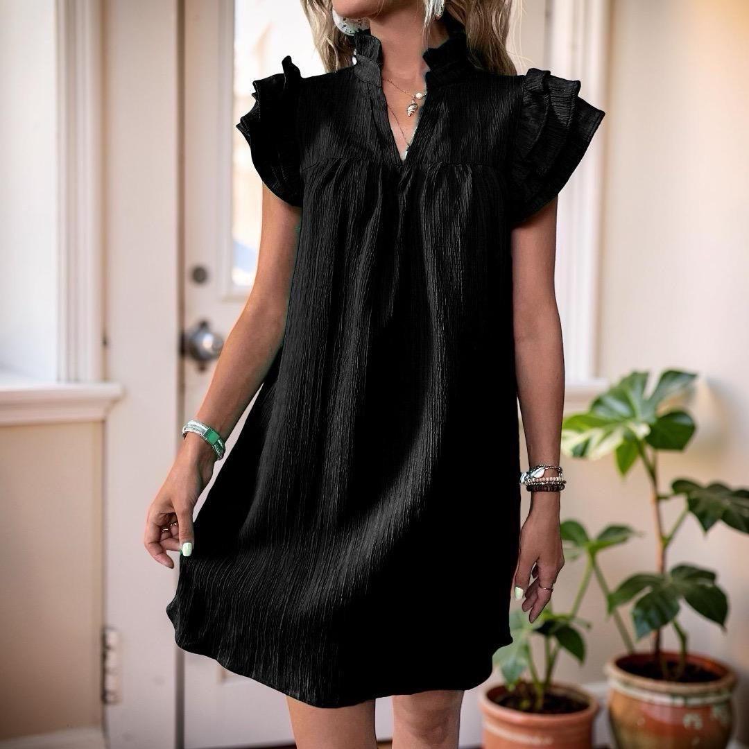 Ruffle Sleeve Mini Dress, Women's Loose Shift Summer Dress