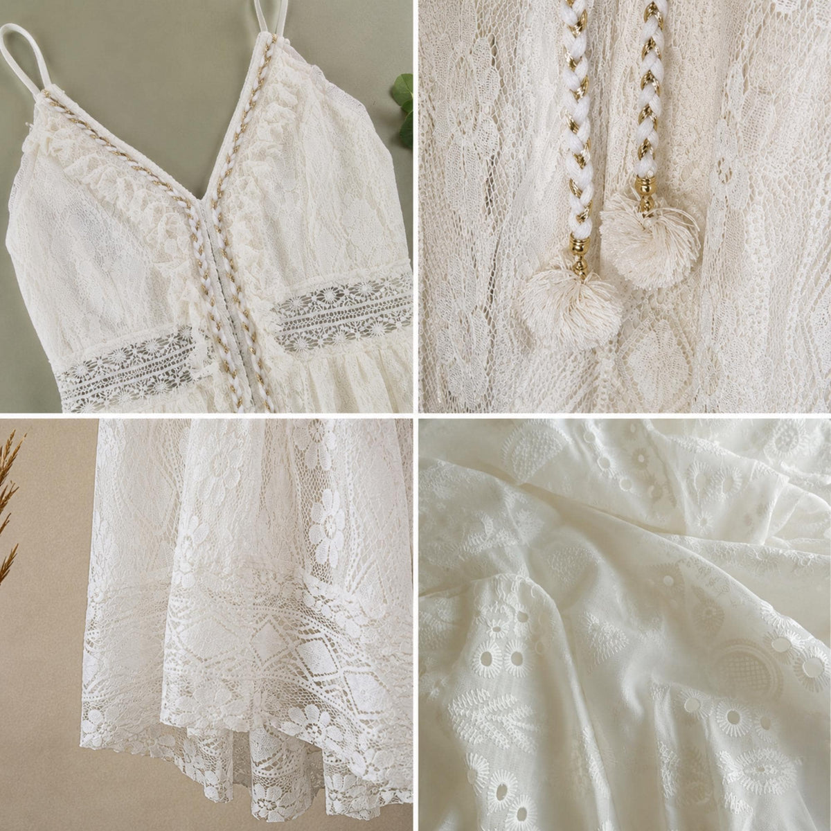 Boho Lace Maxi Dress Women, Cottagecore Summer Dress, Ivory Flowy Bohemian Dress, Beach Vacation Outfit, Sleeveless Romantic Sundress