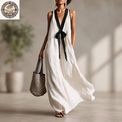 Handmade Women Maxi Dress Elegant Sleeveless Gown Casual Formal Event Summer Wear