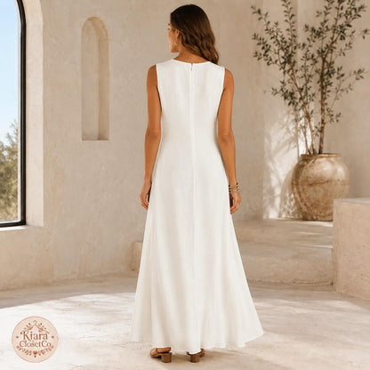 Sleeveless Asymmetrical Maxi Dress