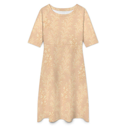 Elegant Floral Midi Dress for Women | Wedding Guest Dress | Kentucky Derby Tea Party Modest Spring