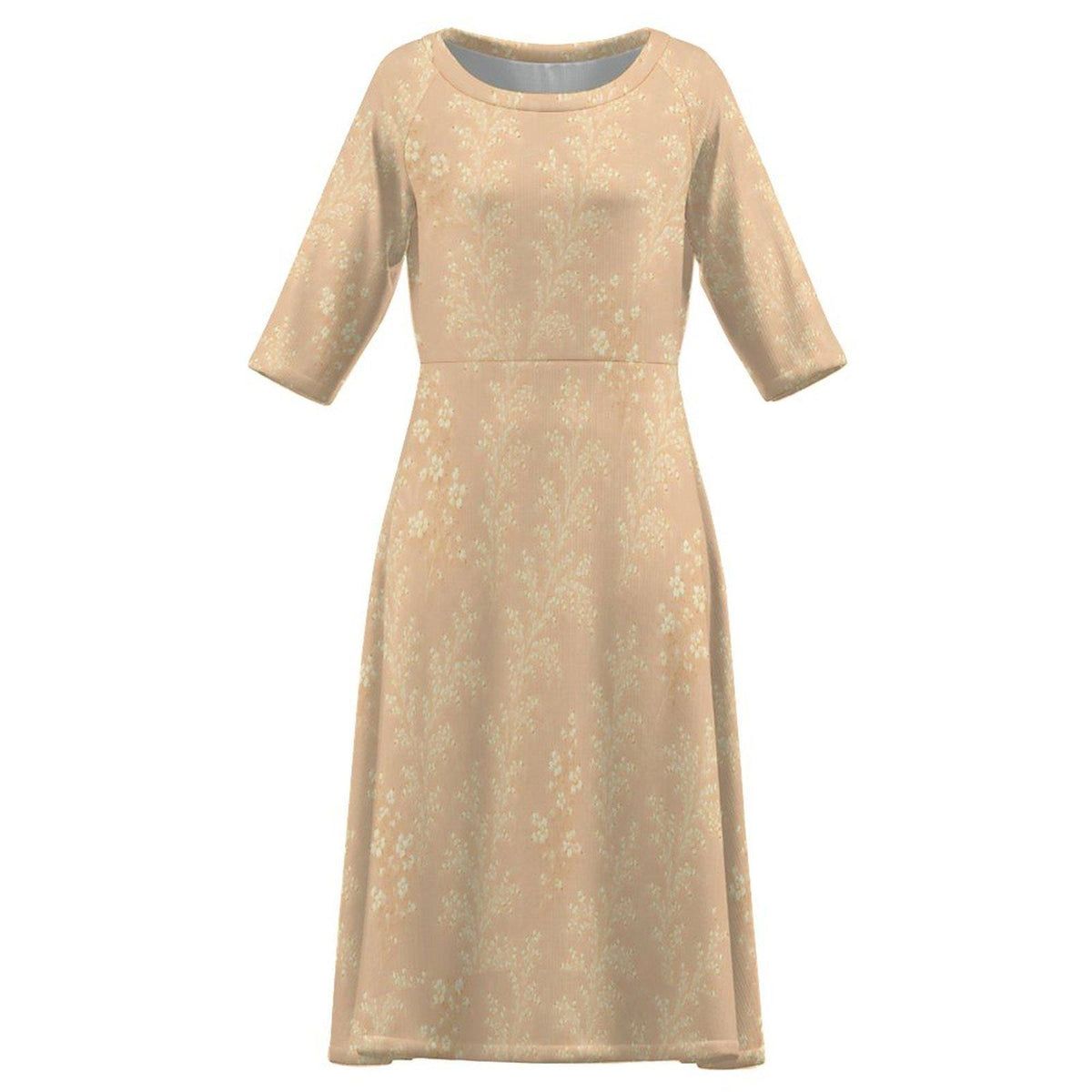 Elegant Floral Midi Dress for Women | Wedding Guest Dress | Kentucky Derby Tea Party Modest Spring