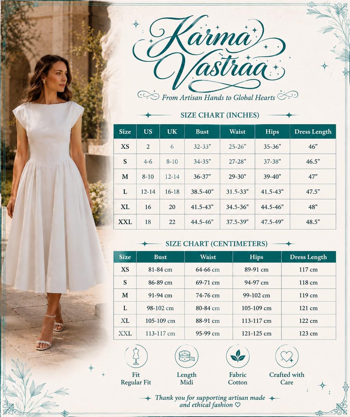 White Cotton Midi Dress for Women | Elegant A-Line Fit & Flare Dress | Minimalist Wedding Guest Dress | Summer Cotton Dress