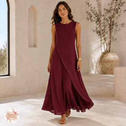 Sleeveless Asymmetrical Maxi Dress