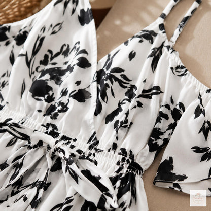 Floral Maxi Dress Cold Shoulder - Summer Gown, Women's Clothing, Vacation Outfit